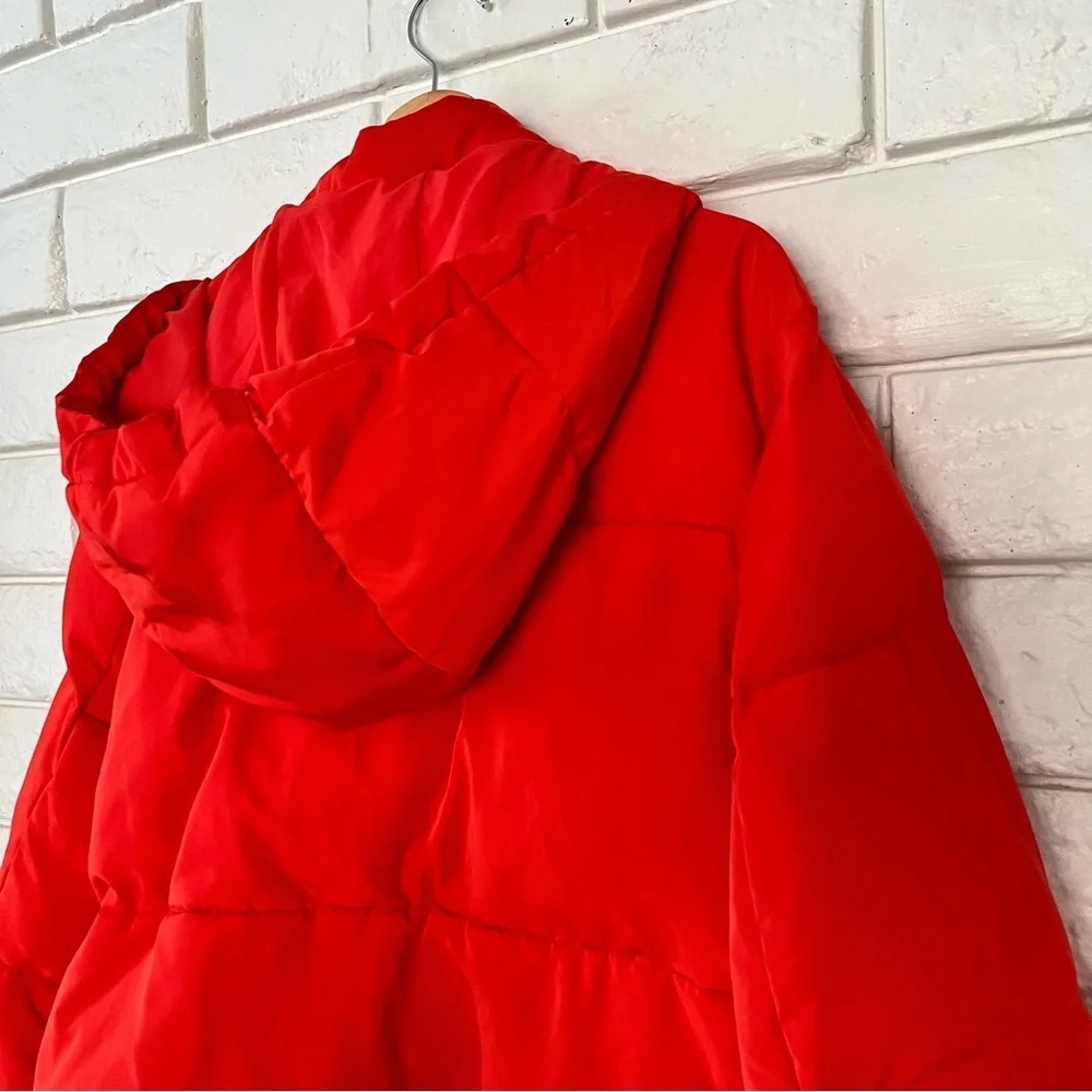 Alo Introspective Cherry Red Quilted Puffer Jacket Large